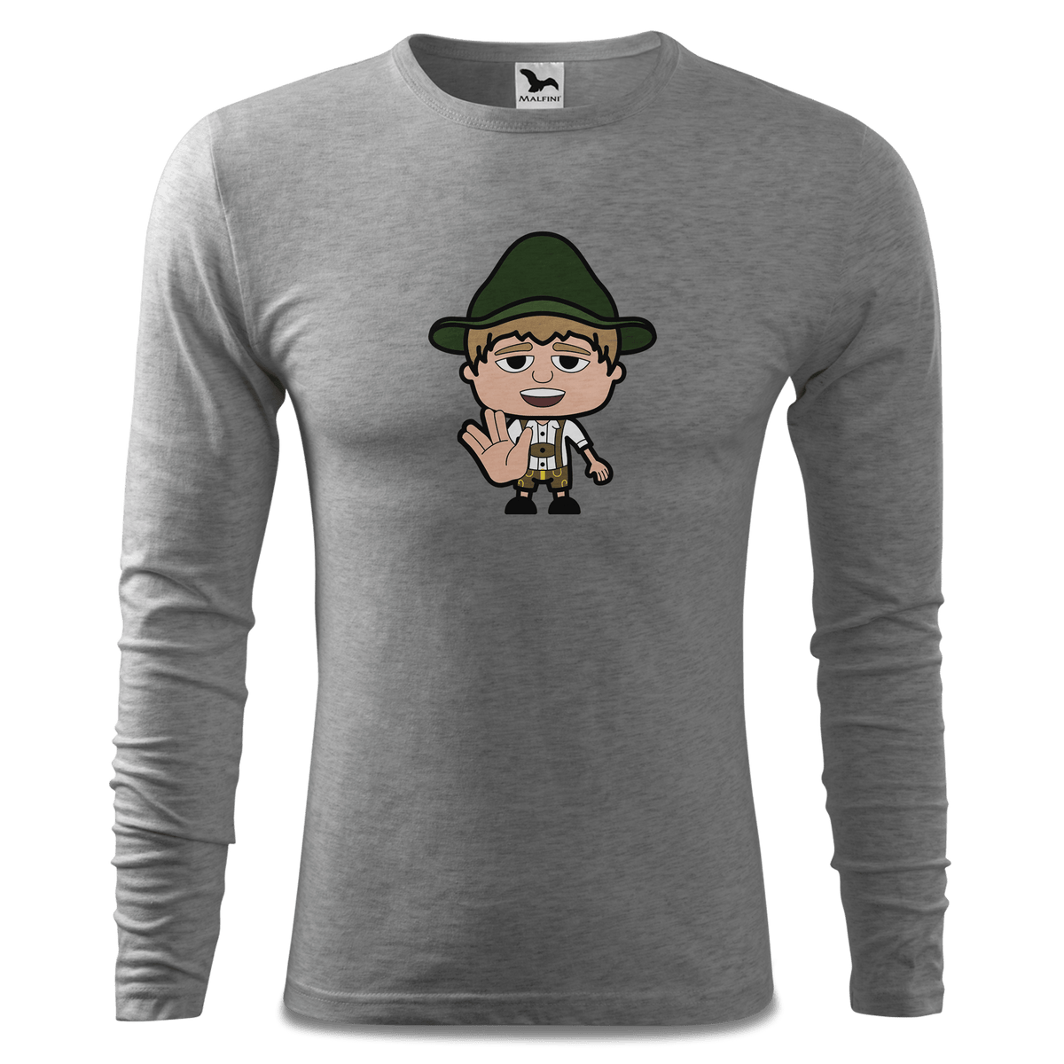 Da Jung Sinzer Star Trek Fingers Longsleeve Fitted Herren Grau Meliert Haiden Front