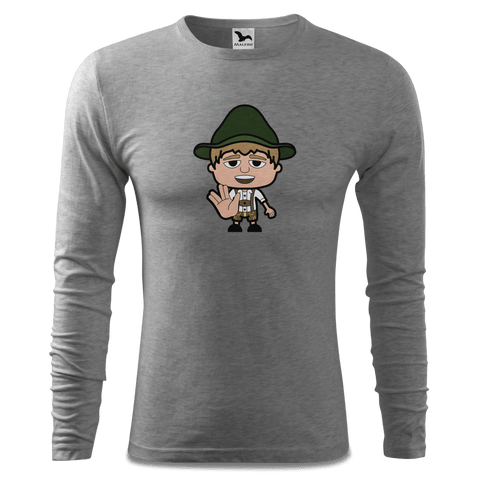 Da Jung Sinzer Star Trek Fingers Longsleeve Fitted Herren Grau Meliert Haiden Front