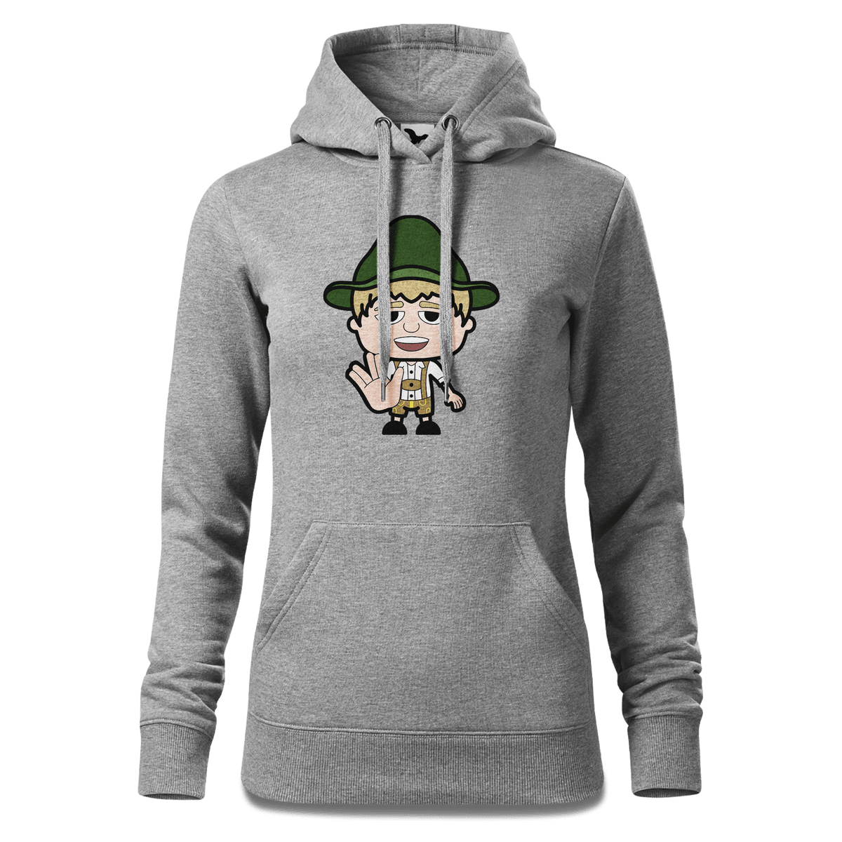 Da Jung Sinzer Star Trek Fingers Sweatshirt Hoody Damen Grau Meliert Kieling Front