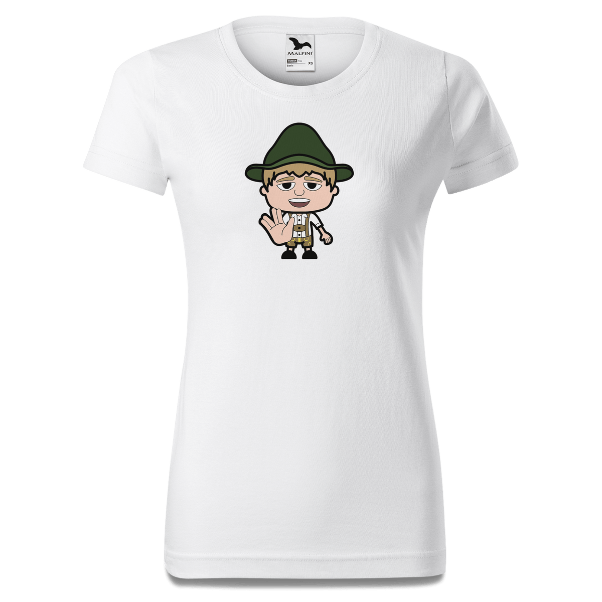 Da Jung Sinzer Star Trek Fingers T Shirt Damen Weiss Gehering Front