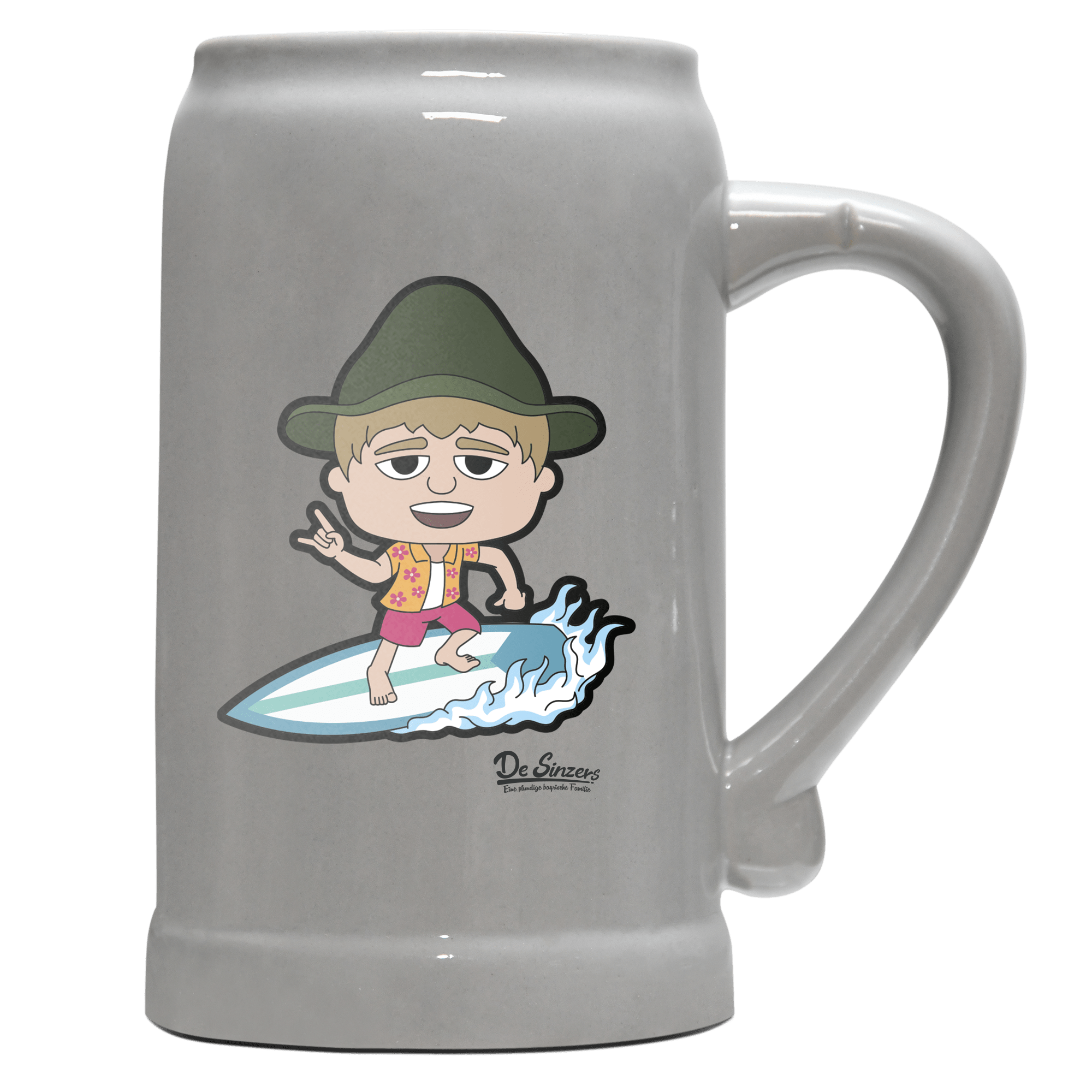 Da Jung Sinzer Summer Edition Bierkrug 1000ml Grau Zugspitze Front