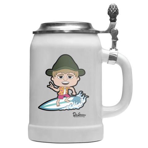 Da Jung Sinzer Summer Edition Bierkrug 500ml Weiss mit Deckel Wetterspitzen Front