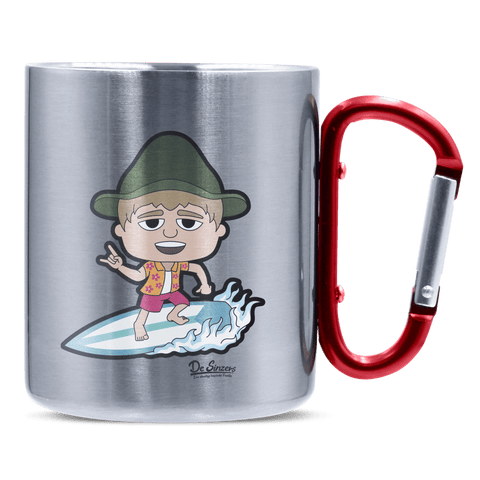 Da Jung Sinzer Summer Edition Edelstahl Kaffeetasse roter Karabiner 320ml Kitzstein Front