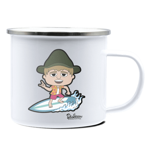 Da Jung Sinzer Summer Edition Emaille Tasse 375ml Weiss Silber Kampenwand Front