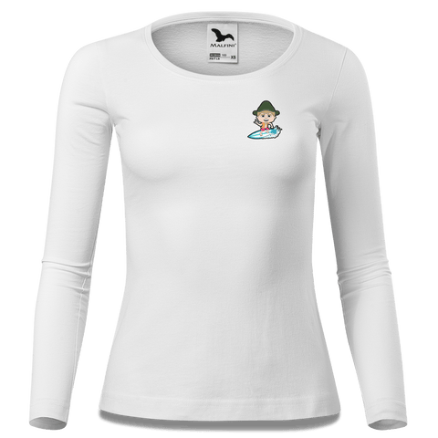 Da Jung Sinzer Summer Edition Longsleeve Fitted Damen Weiss Kronstauden Front