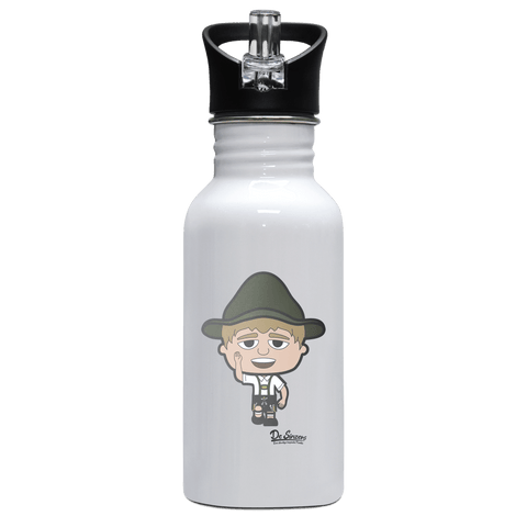Da Jung Sinzer Trachtenverein Edelstahl Trinkflasche mit klappbarem Mundstueck 500ml Weiss Rotwand Front