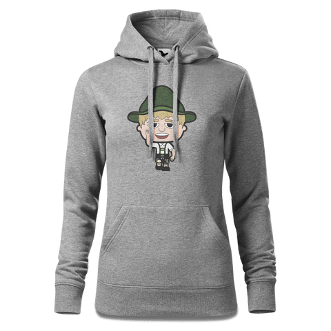 Da Jung Sinzer Trachtenverein Sweatshirt Hoody Damen Grau Meliert Kieling Front