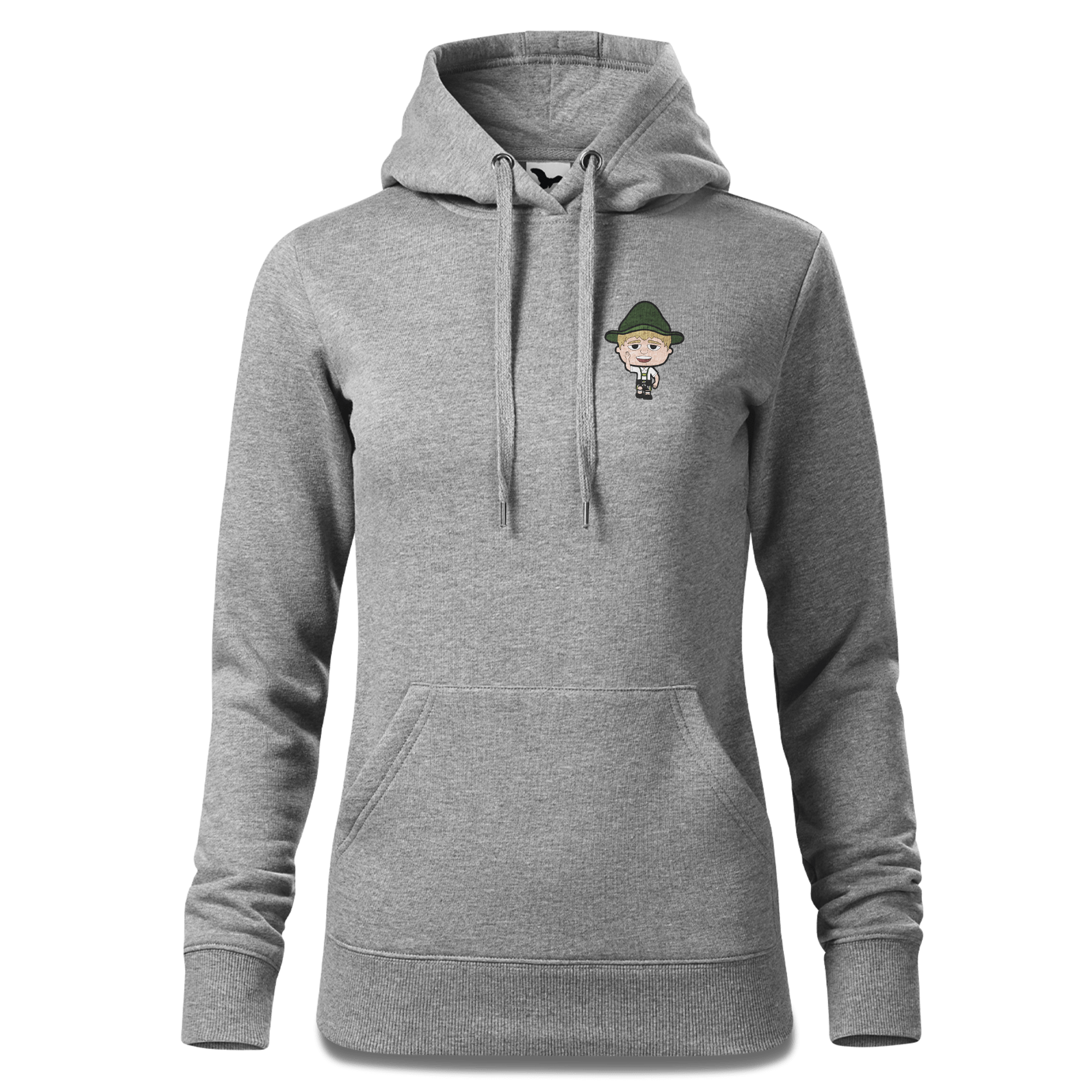 Da Jung Sinzer Trachtenverein Sweatshirt Hoody Damen Grau Meliert Kleinholzen Front