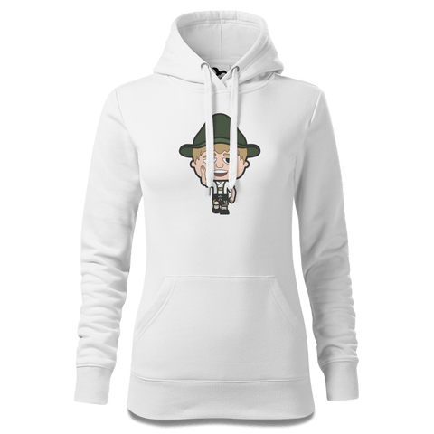 Da Jung Sinzer Trachtenverein Sweatshirt Hoody Damen Weiss Eckenholz Front
