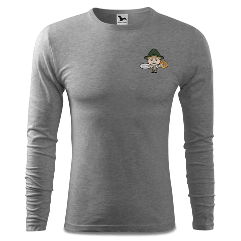 Da Jung Sinzer Weisswurscht und Brezn Longsleeve Fitted Herren Grau Meliert Haidholzen Front
