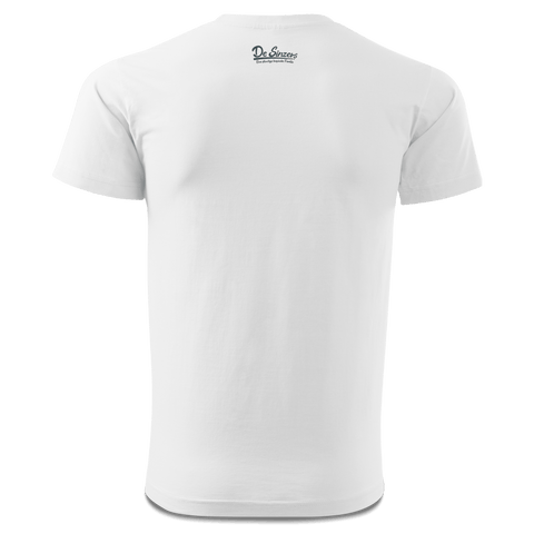 Da Jung Sinzer Weisswurscht und Brezn T Shirt Herren Weiss Landl Back