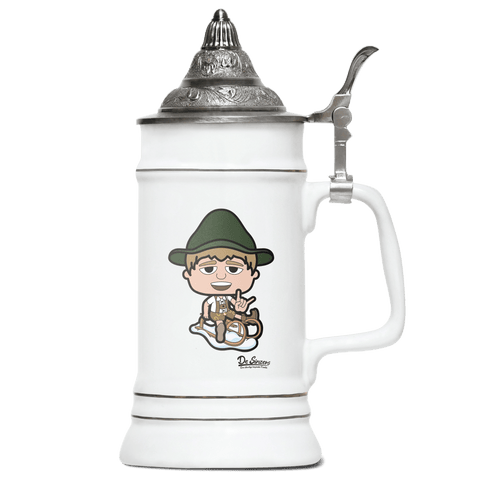 Da Jung Sinzer Winter Edition Bierkrug 500ml Weiss mit Spitzdeckel Wendelstein Front