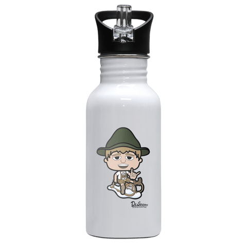 Da Jung Sinzer Winter Edition Edelstahl Trinkflasche mit klappbarem Mundstueck 500ml Weiss Rotwand Front