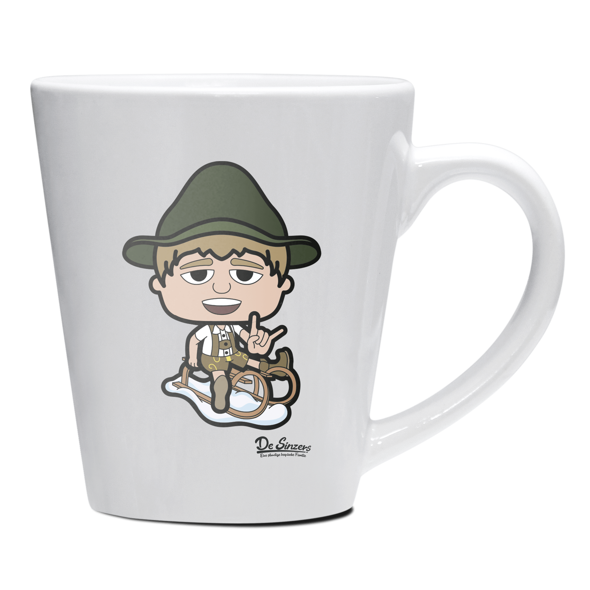 Da Jung Sinzer Winter Edition Keramik Kaffeetasse 200ml Weiss Herzogstand Front
