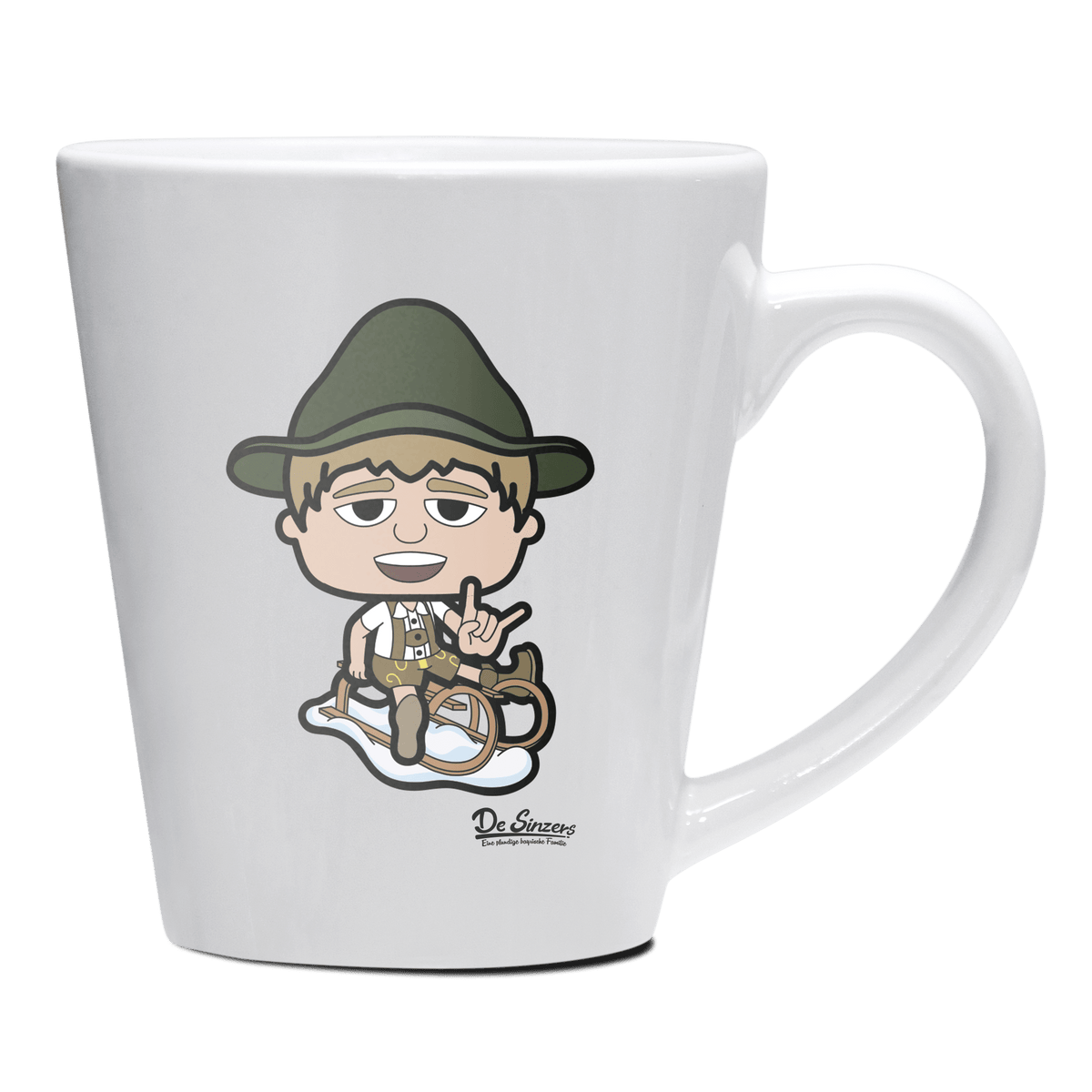 Da Jung Sinzer Winter Edition Keramik Kaffeetasse 200ml Weiss Herzogstand Front