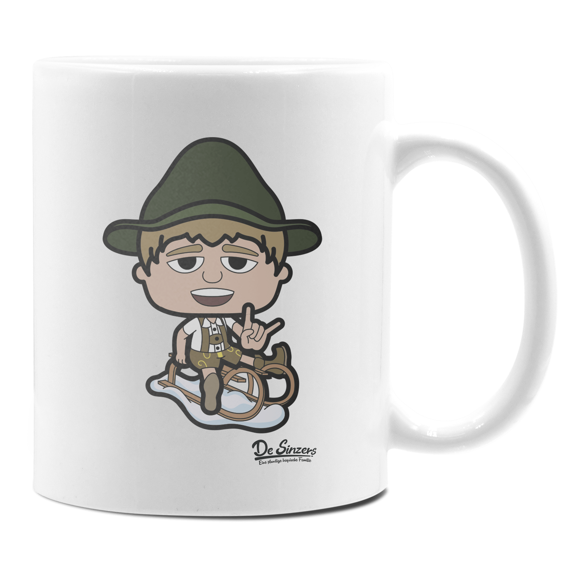 Da Jung Sinzer Winter Edition Keramik Kaffeetasse 330ml Weiss Rampoldplatte Front