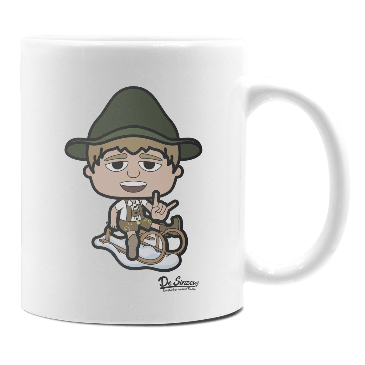 Da Jung Sinzer Winter Edition Keramik Kaffeetasse 330ml Weiss Rampoldplatte Front