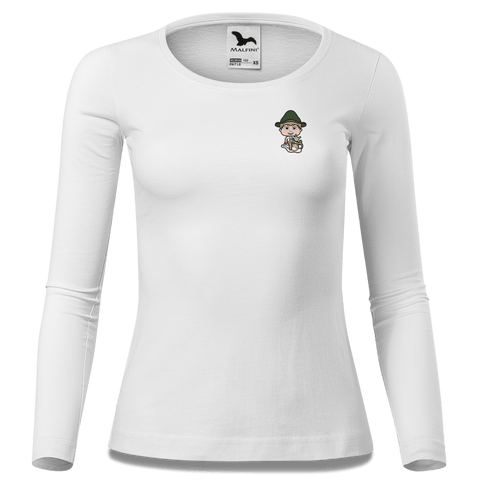 Da Jung Sinzer Winter Edition Longsleeve Fitted Damen Weiss Kronstauden Front