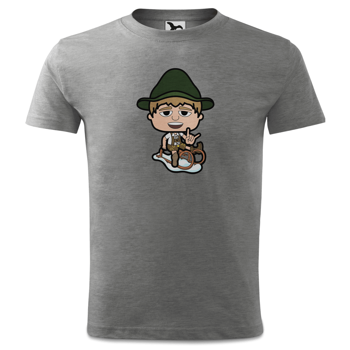 Da Jung Sinzer Winter Edition T Shirt Kinder Grau Meliert Finkenweg Front