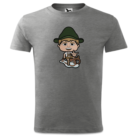 Da Jung Sinzer Winter Edition T Shirt Kinder Grau Meliert Finkenweg Front