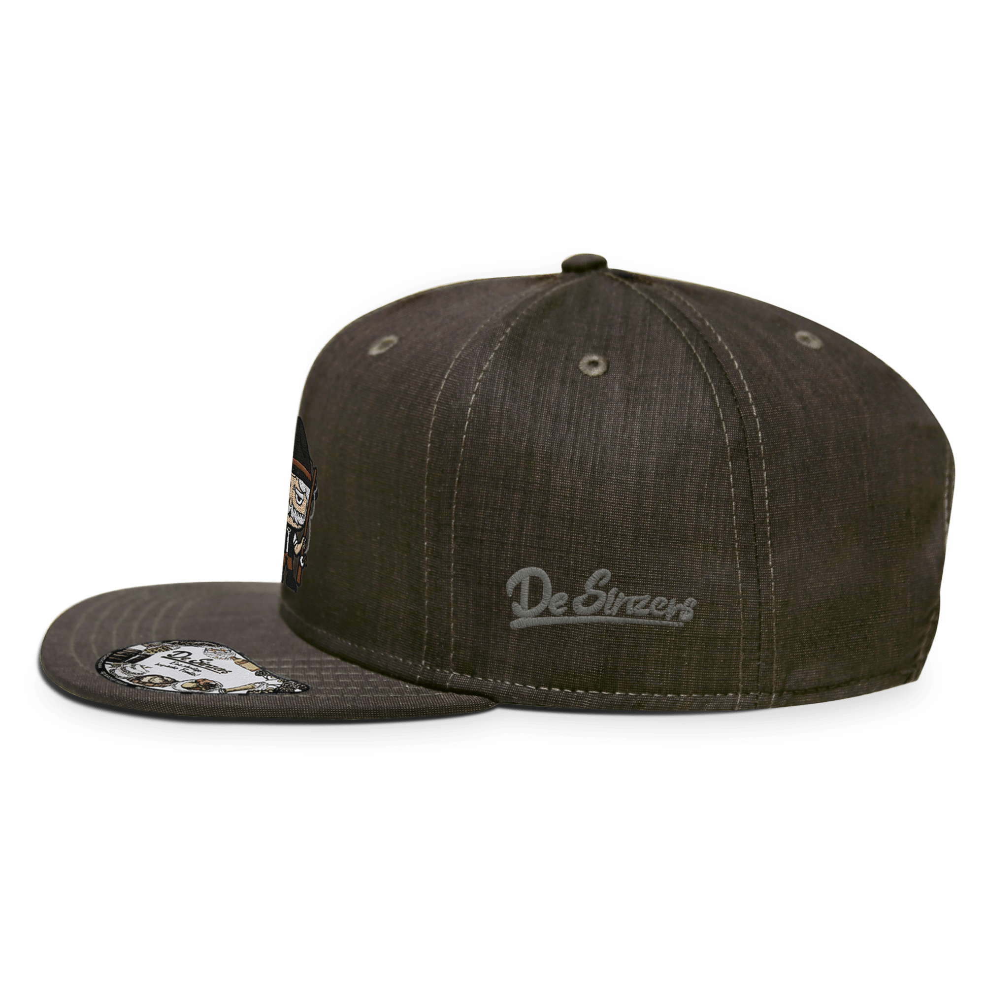 Da Oid Sinzer Angler Cap Erwachsene Braun Meliert Baierbach Side A