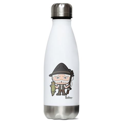 Da Oid Sinzer Angler Edelstahl Thermoflasche 350ml Weiss Silber Kreuzspitze Front