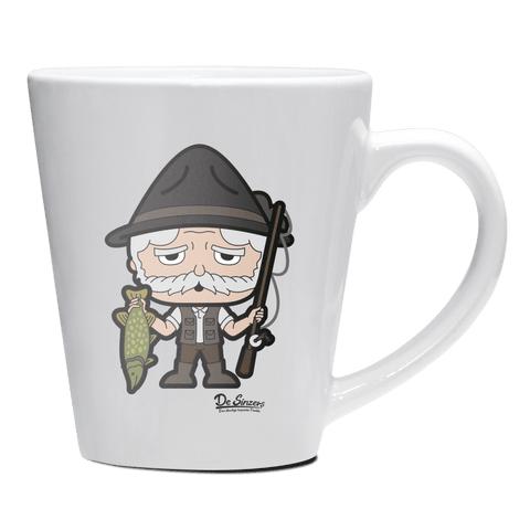 Da Oid Sinzer Angler Keramik Kaffeetasse 200ml Weiss Herzogstand Front