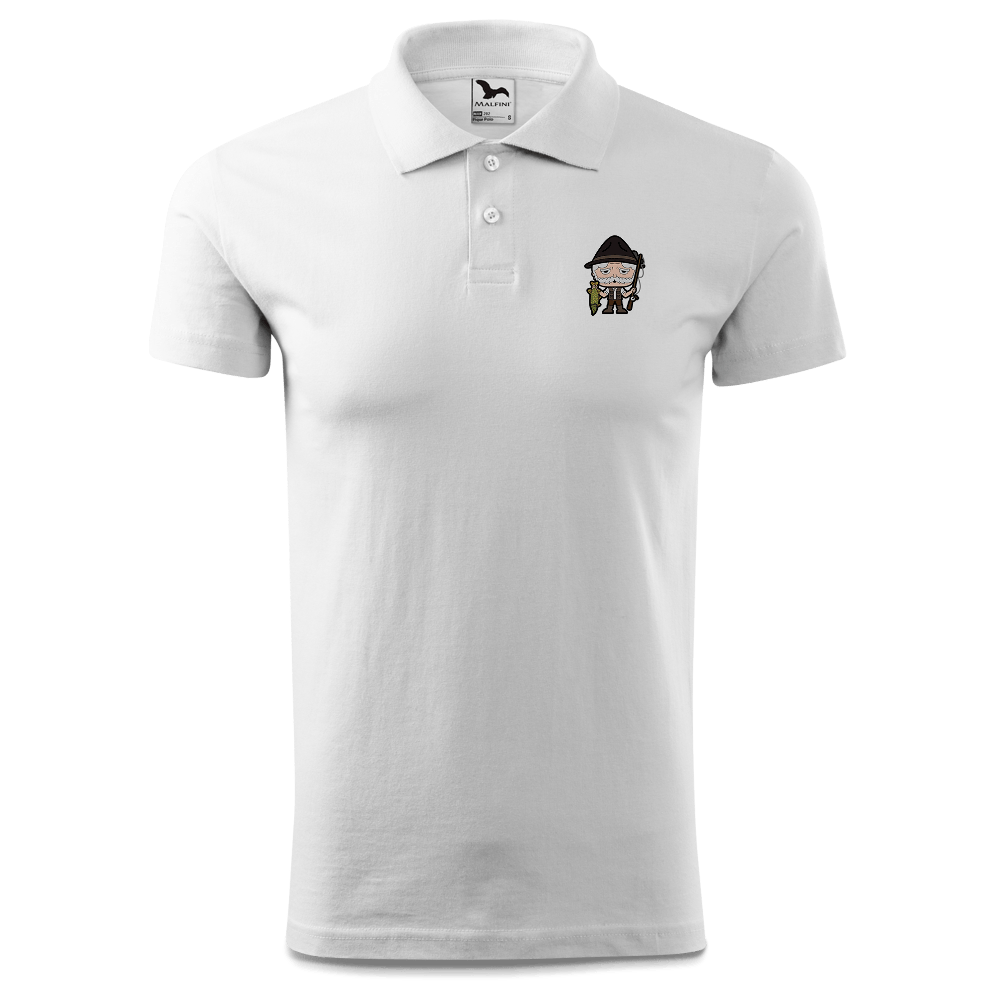 Da Oid Sinzer Angler Polo Shirt Herren Weiss Murnau Front