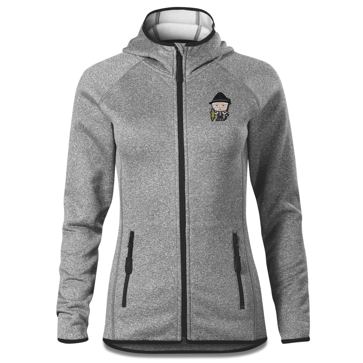 Da Oid Sinzer Angler Stretch Fleece Damen Grau Meliert Krottenhausmuehle Front