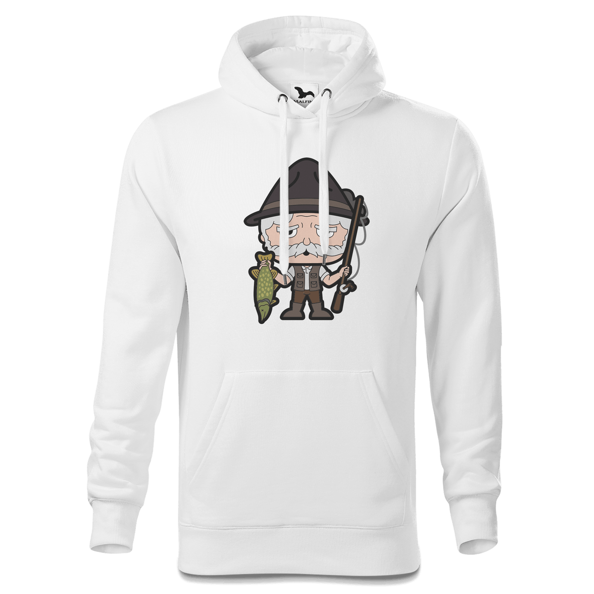 Da Oid Sinzer Angler Sweatshirt Hoody Herren Weiss Reikering Front