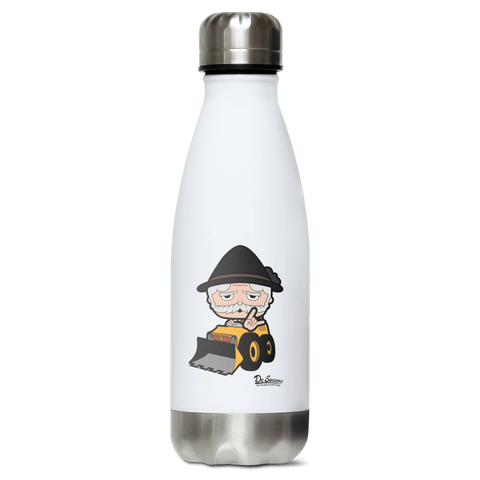 Da Oid Sinzer Baggerfahrer Edelstahl Thermoflasche 350ml Weiss Silber Kreuzspitze Front