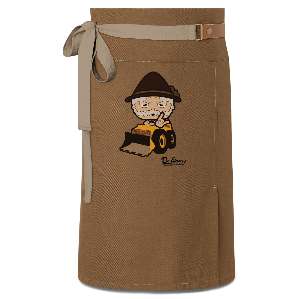 Da Oid Sinzer Baggerfahrer Schuerze Vorbinder Braun Haidham Front