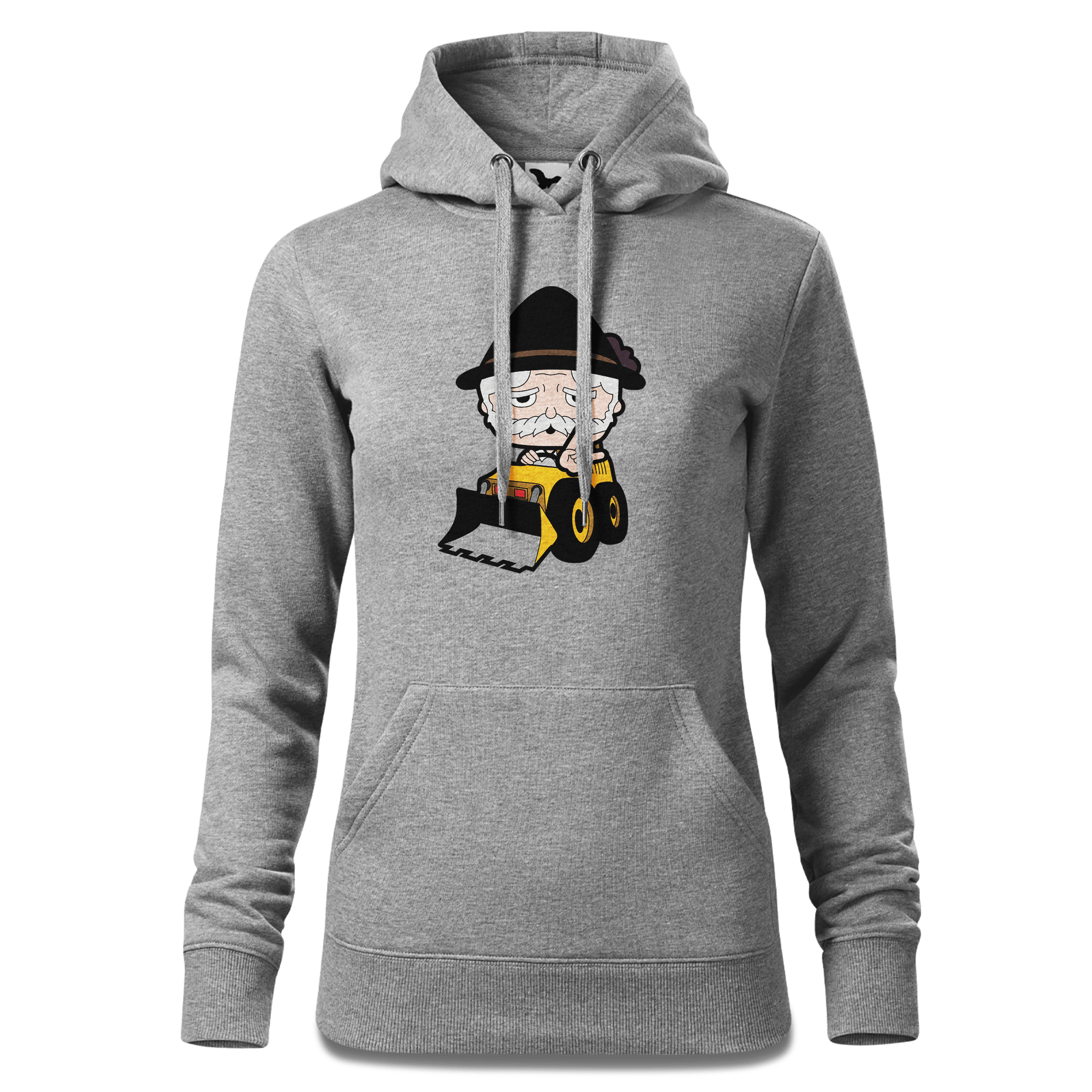 Da Oid Sinzer Baggerfahrer Sweatshirt Hoody Damen Grau Meliert Kieling Front