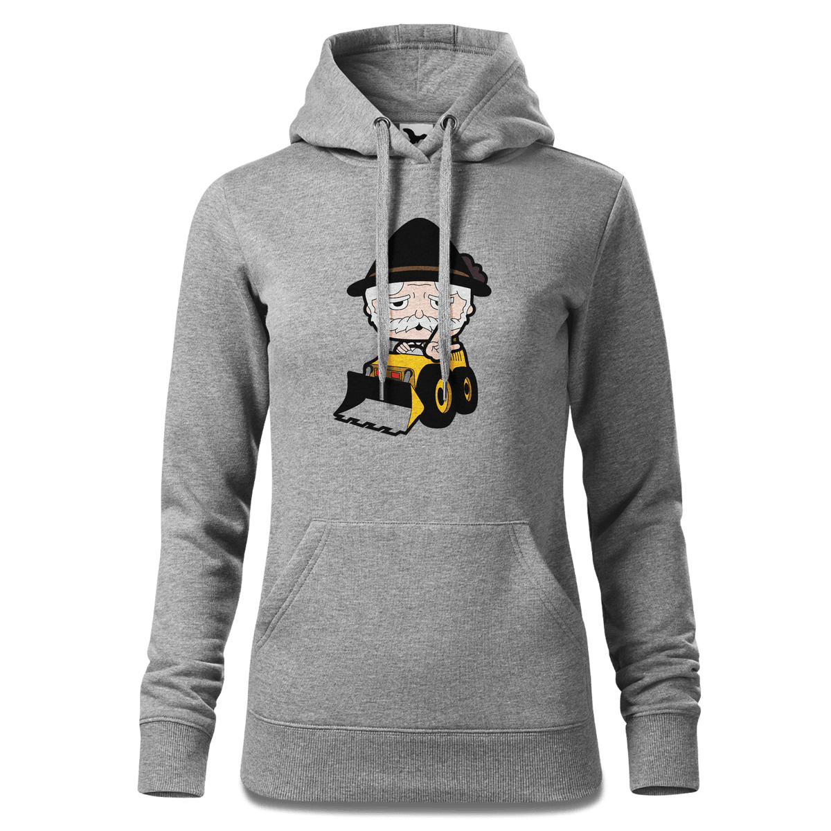 Da Oid Sinzer Baggerfahrer Sweatshirt Hoody Damen Grau Meliert Kieling Front