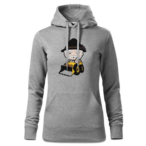 Da Oid Sinzer Baggerfahrer Sweatshirt Hoody Damen Grau Meliert Kieling Front