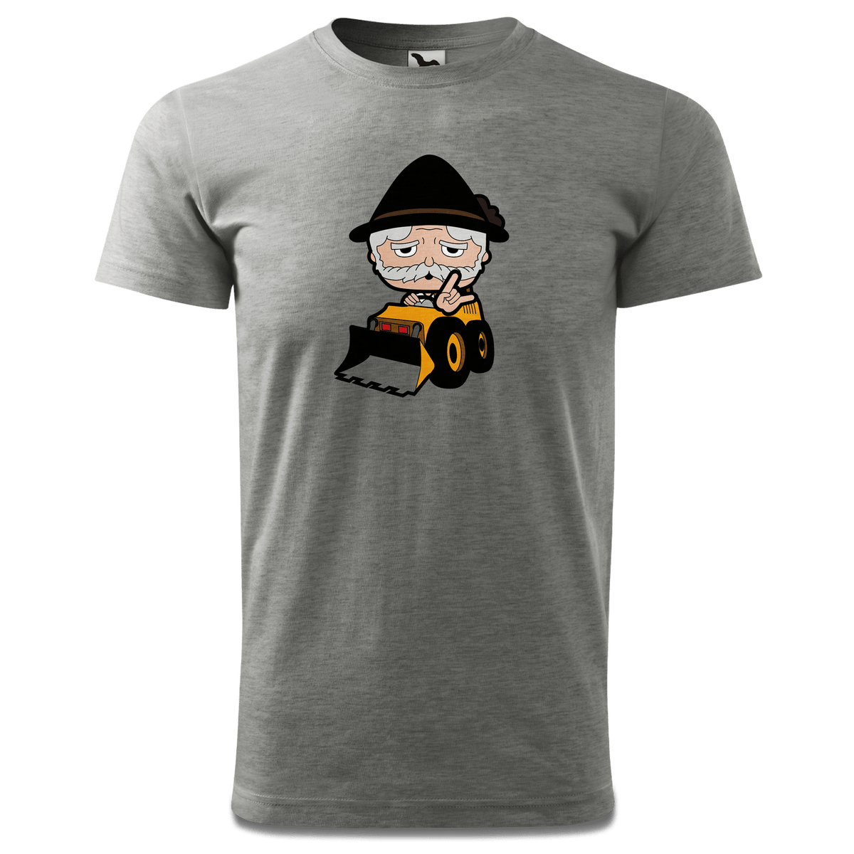 Da Oid Sinzer Baggerfahrer T Shirt Herren Grau Meliert Hofau Front