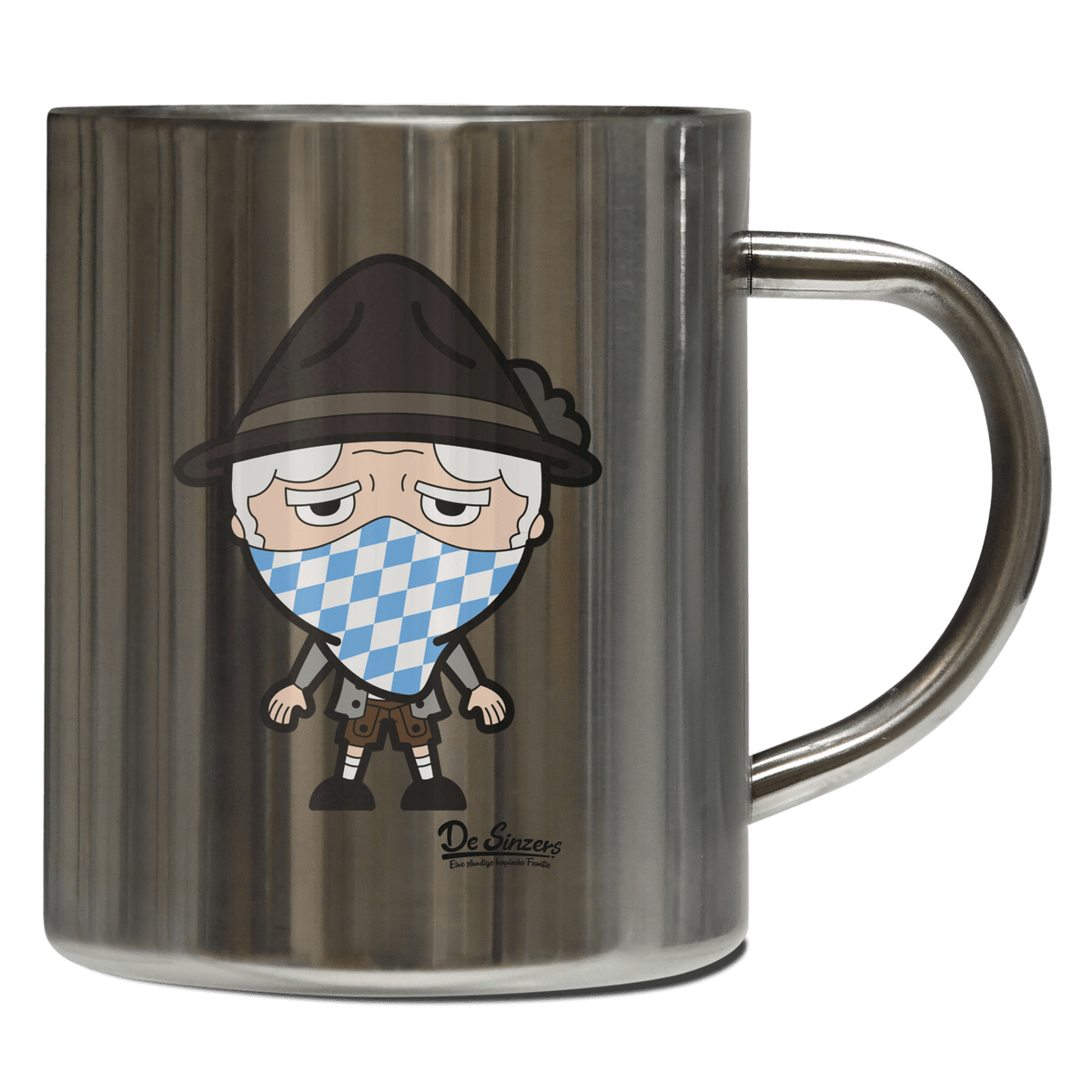 Da Oid Sinzer Bayrisches Mundtuch Edelstahl Kaffeetasse 400ml Grosser Arber Front