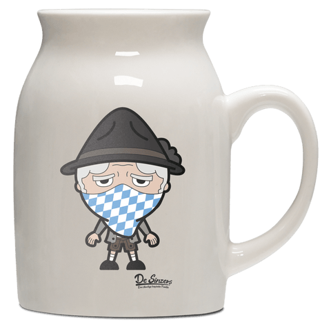 Da Oid Sinzer Bayrisches Mundtuch Milchkaennchen 320ml Altweiss Benediktenwand Front