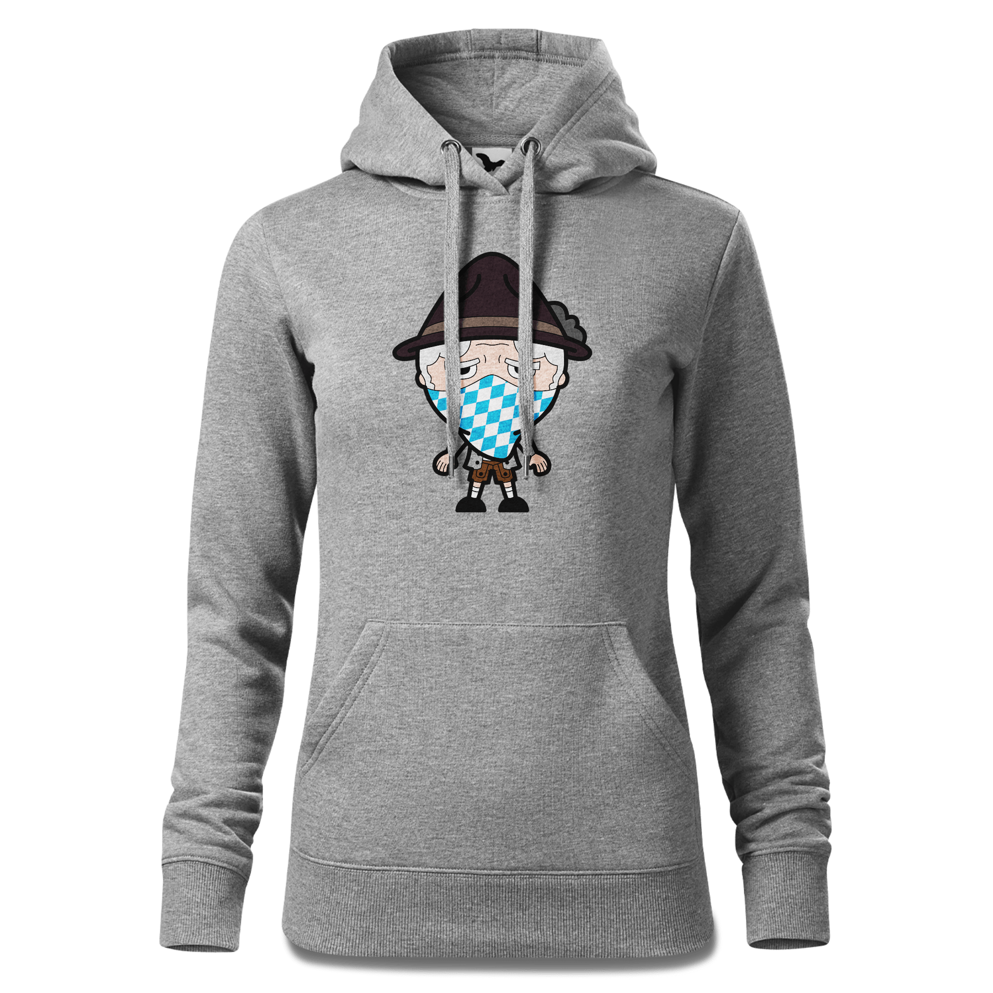 Da Oid Sinzer Bayrisches Mundtuch Sweatshirt Hoody Damen Grau Meliert Kieling Front