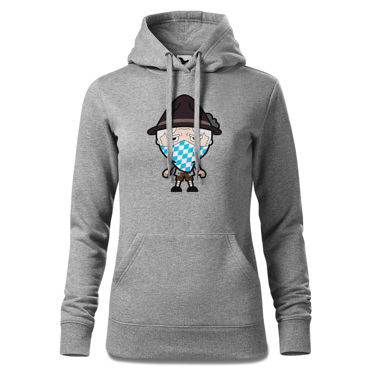 Da Oid Sinzer Bayrisches Mundtuch Sweatshirt Hoody Damen Grau Meliert Kieling Front