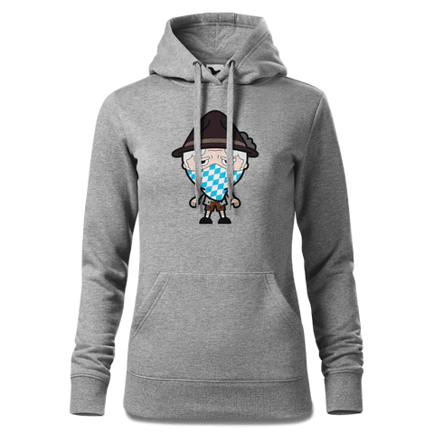 Da Oid Sinzer Bayrisches Mundtuch Sweatshirt Hoody Damen Grau Meliert Kieling Front