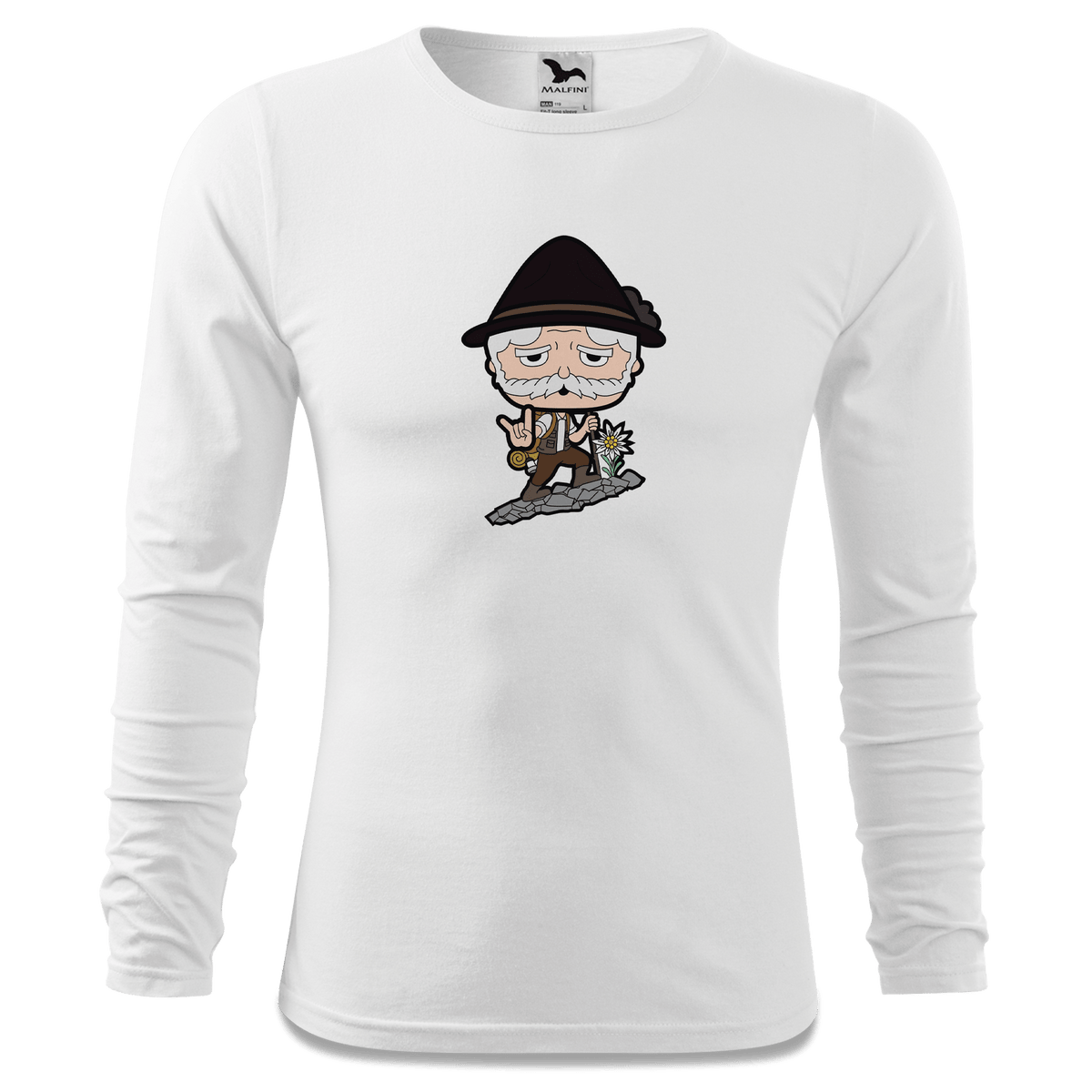 Da Oid Sinzer Bergsteiger Longsleeve Fitted Herren Weiss Hoehensteig Front