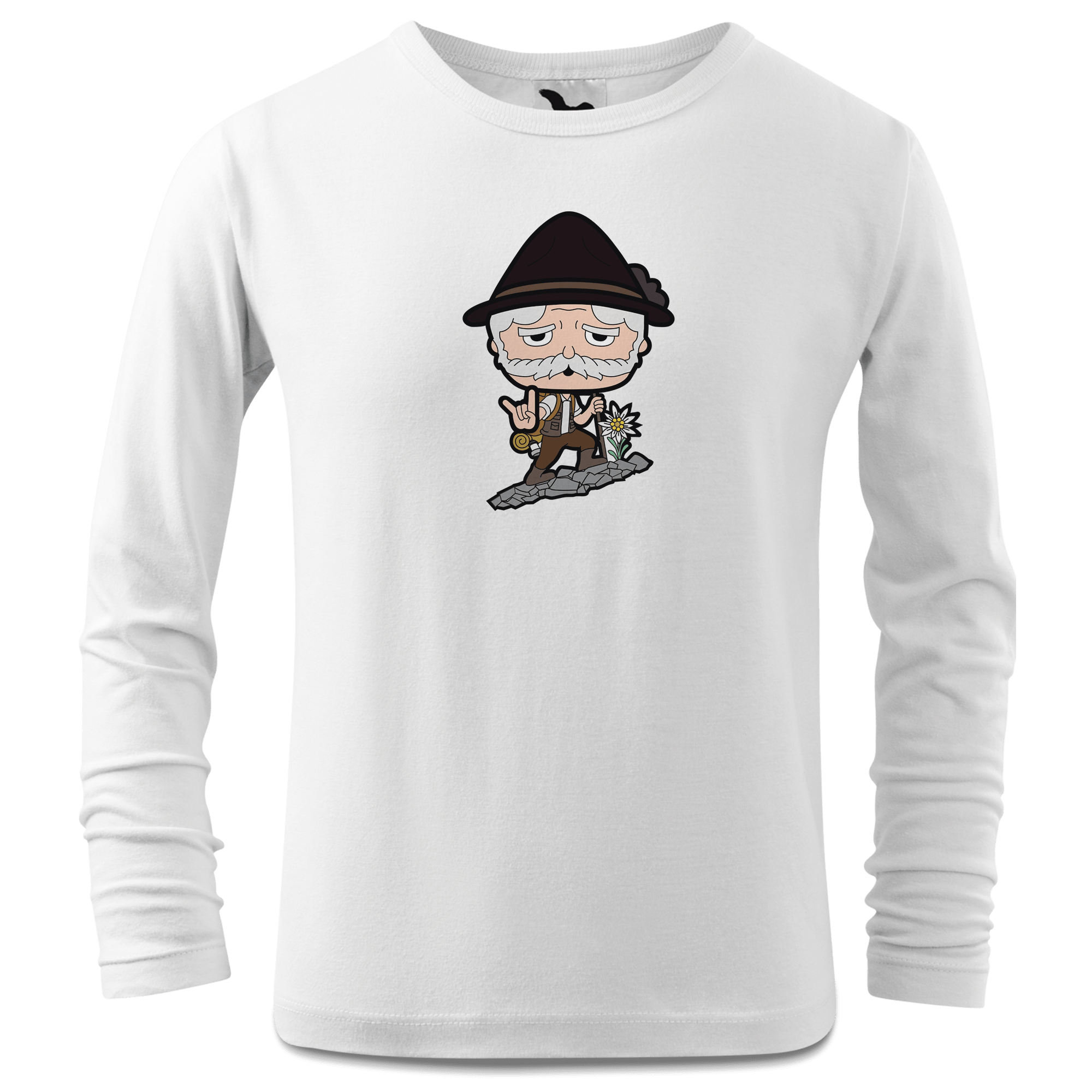 Da Oid Sinzer Bergsteiger Longsleeve Kinder Weiss Westerndorf Front