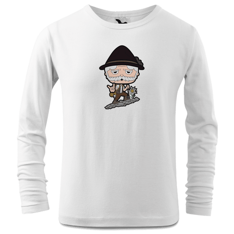 Da Oid Sinzer Bergsteiger Longsleeve Kinder Weiss Westerndorf Front