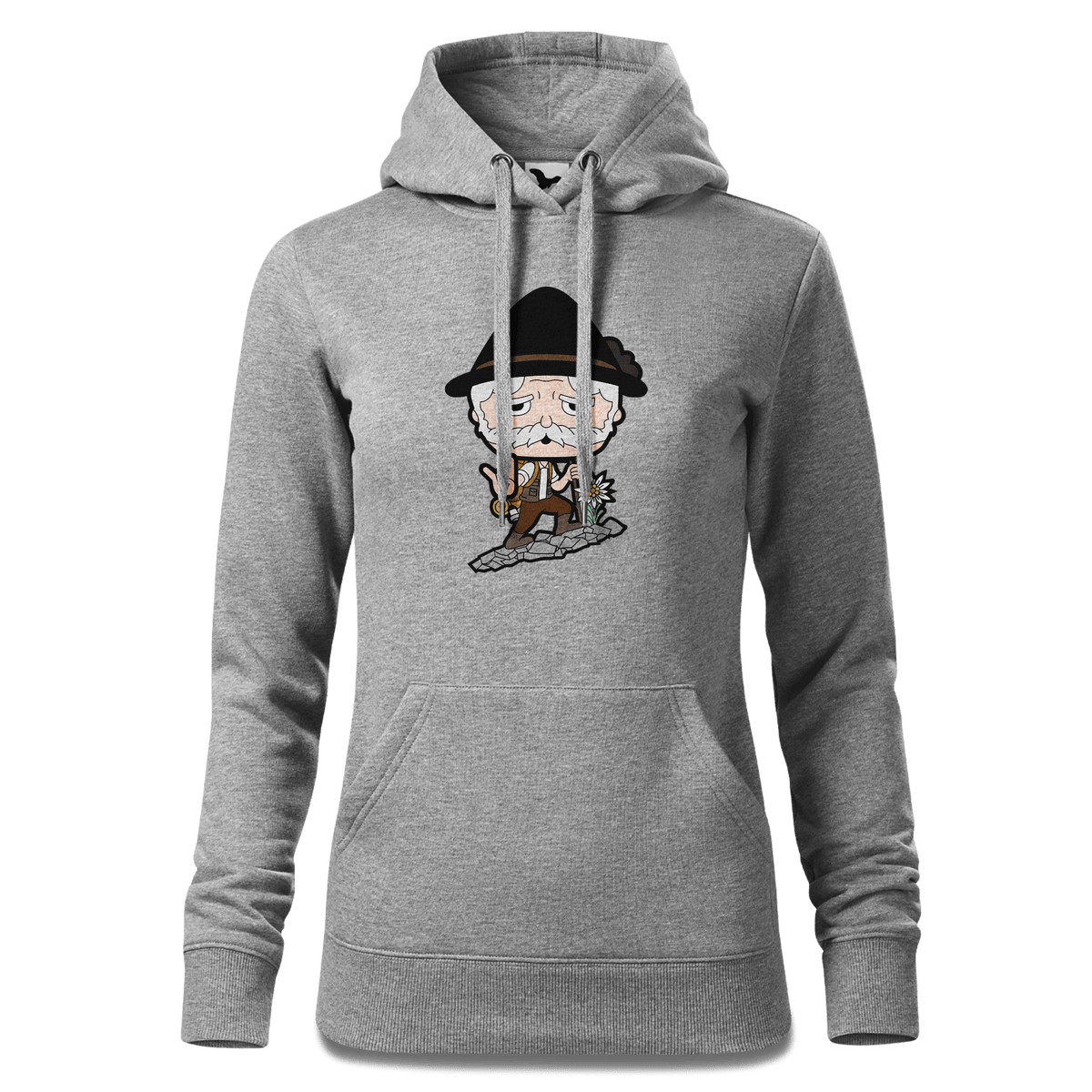 Da Oid Sinzer Bergsteiger Sweatshirt Hoody Damen Grau Meliert Kieling Front