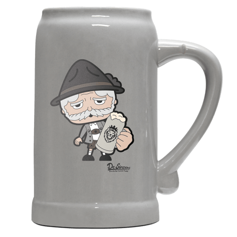 Da Oid Sinzer Bier Bierkrug 1000ml Grau Zugspitze Front