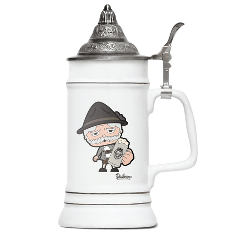 Da Oid Sinzer Bier Bierkrug 500ml Weiss mit Spitzdeckel Wendelstein Front