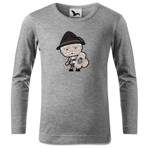 Da Oid Sinzer Bier Longsleeve Kinder Grau Meliert Waldering Front
