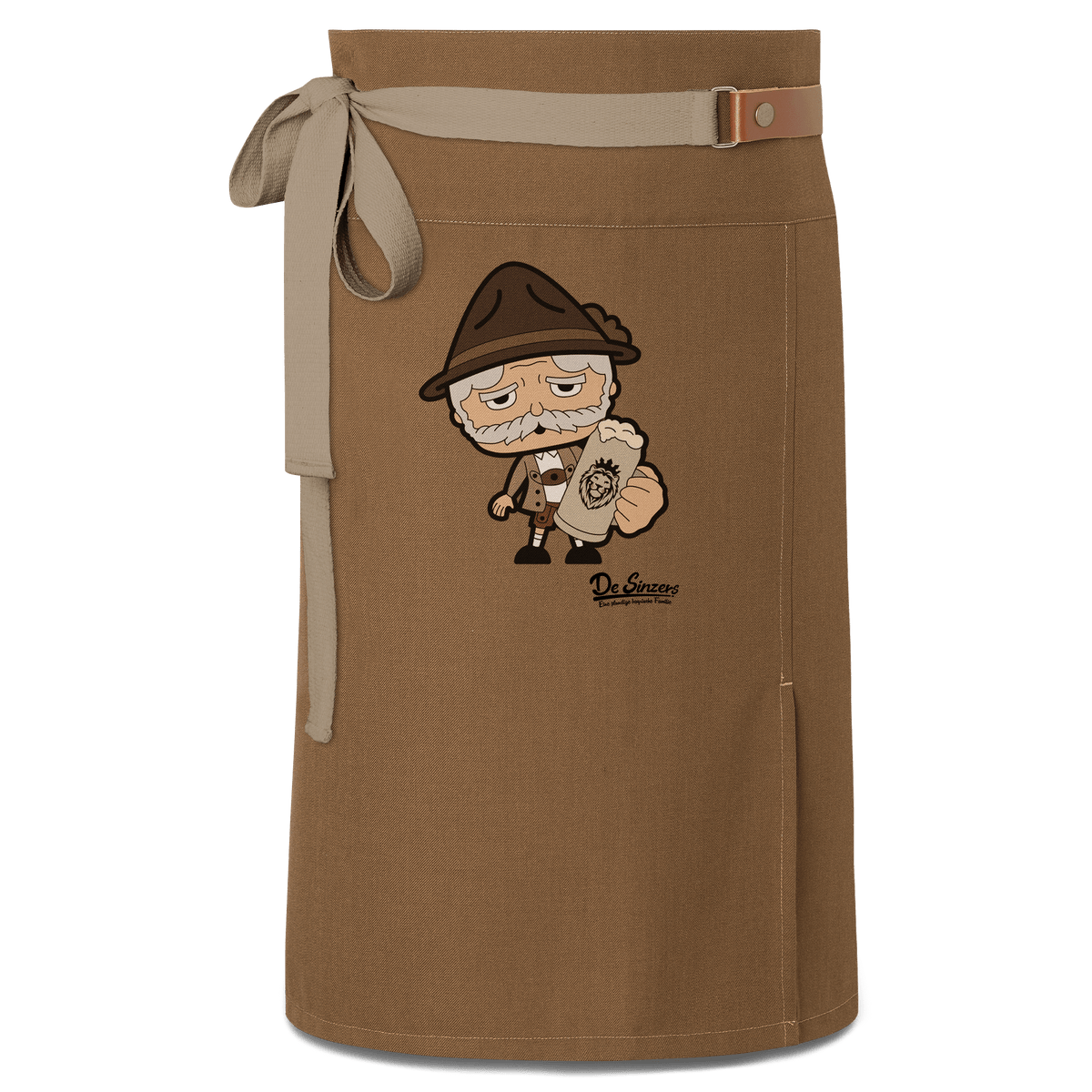 Da Oid Sinzer Bier Schuerze Vorbinder Braun Haidham Front
