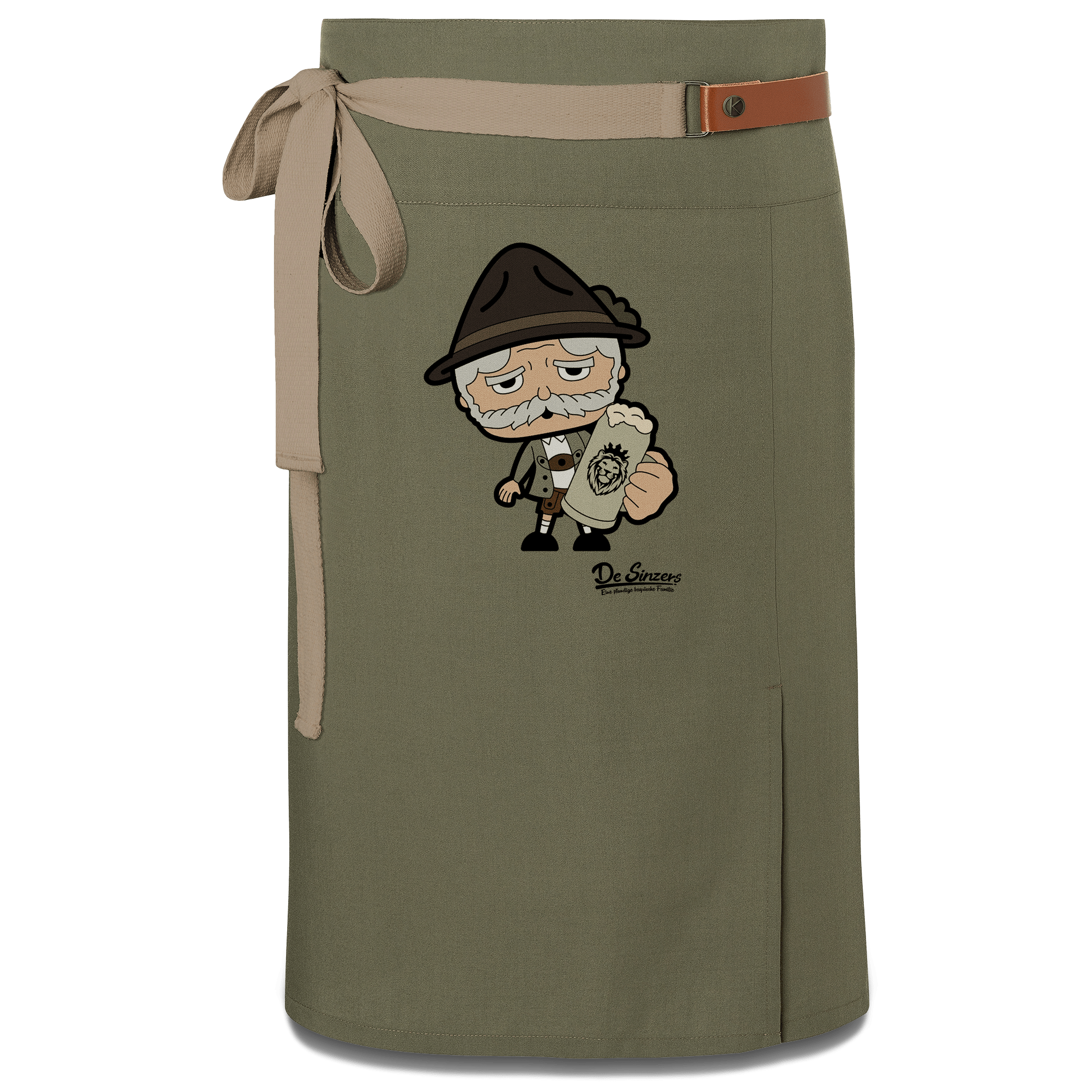 Da Oid Sinzer Bier Schuerze Vorbinder Gruen Langhausen Front